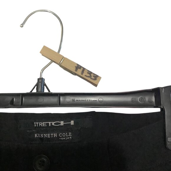 Vtg Kenneth Cole Mens Black Stretch Pants 34x34 Polyester Blend Slim Fit - Picture 7 of 7